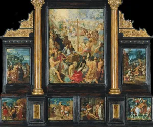 The Frankfurt Altarpiece of the Exaltation of the True Cross. Artist: Elsheimer, Adam (1578-1610) The Frankfurt Altarpiece of the Exaltation of the True Cross. Artist: Elsheimer, Adam (1578-1610)