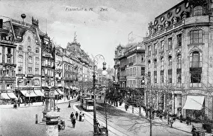 Streetlighting Prints: Frankfurt - Buildings and streets. Creator: Unknown