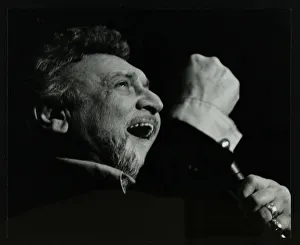 Pop Music Prints: Frankie Laine on stage at the Forum Theatre, Hatfield, Hertfordshire, 10 May 1982