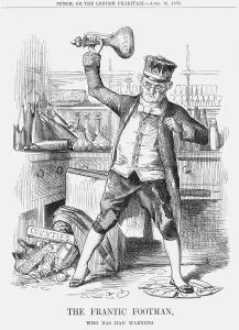 Edward Stanley Gallery: The Frantic Footman, who has had Warning, 1859