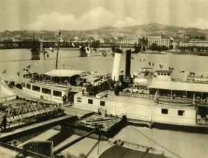 Steamboat Prints: The Franz Schubert steamship on the River Danube