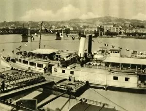 Linz Gallery: The Franz Schubert steamship on the River Danube, Linz, Upper Austria, c1935. Creator: Unknown