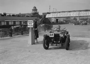 Frazer Nash Prints: Frazer-Nash competing in the JCC Rally, Brooklands, Surrey, 1939. Artist: Bill Brunell