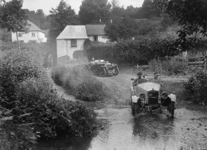 Frazer Nash Prints: Frazer-Nash and MG J2, B&HMC Brighton-Beer Trial, Windout Lane, near Dunsford, Devon, 1934