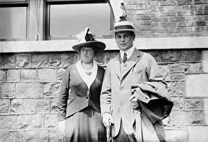 Straw Boater Prints: Fred Herreshoff and wife, between c1910 and c1915. Creator: Bain News Service