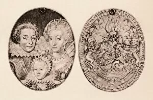 Daniël Mijtens Gallery: Frederick of Bohemia, Elizabeth Stuart, and their son, Frederick Henry, 1621, (1904)