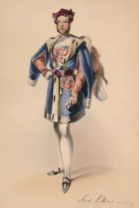 John Richard Gallery: Frederick Child-Villiers in costume for Queen Victorias Bal Costume, May 12 1842, (1843)