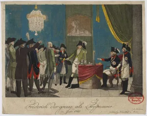 Masonry Prints: Frederick the Great as Freemason in 1740. Artist: Anonymous