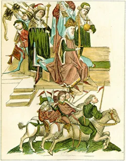 Frederick I receives Brandenburg (Copy of an Illustration from the Richentals illustrated chronicle), c. 1440. Artist: Anonymous