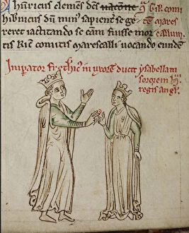 Historia Anglorum Gallery: Frederick II and Isabella of England (From the Historia Anglorum, Chronica majora)
