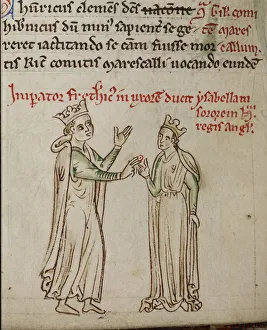Historia Anglorum Prints: Frederick II and Isabella of England (From the Historia Anglorum)