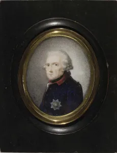 Gouache On Horn Prints: Frederick II of Prussia, c. 1785. Artist: Chodowiecki, Daniel Nikolaus (1726-1801)