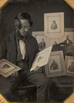 Frederick Prints: Frederick Langenheim Looking at Talbotypes, ca. 1849-51
