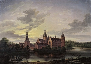 Johan Christian Clausen Dahl Prints: Frederiksborg Castle by moonlight, 1817. Creator: Johan Christian Dahl
