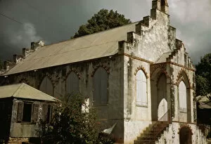 Door Collection: Frederiksted, Saint Croix, Virgin Islands... church, 1941. Creator: Jack Delano