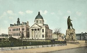 Aberdeen Gallery: Free Library Frees Church & Wallace Statue - Aberdeen, 1900s. Creator: Unknown