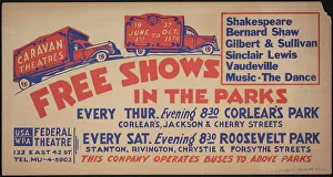 Lorries Prints: Free Shows in the Parks, New York, [193-]. Creator: Unknown