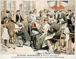 Prevention Gallery: Free Smallpox vaccination clinic on premises of French newspaper, Paris