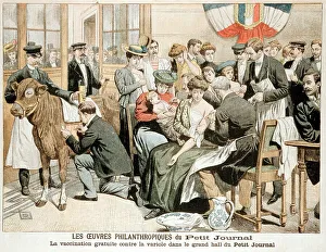 Epidemic Prints: Free Smallpox vaccination clinic on premises of French newspaper, Paris
