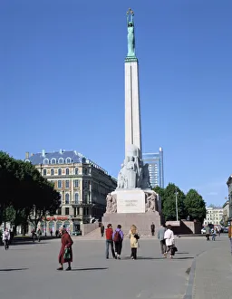 Latvia Prints: Freedom Monument, Riga, Latvia