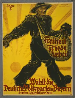 National Assembly Prints: Freedom, peace, work. Vote for the German People's Party in Bavaria