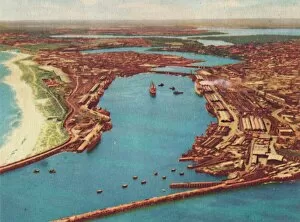 Australia Gallery: Fremantle Harbour from the Air, c1947. Creator: Unknown