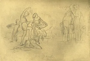 Spitzweg Prints: Fremde in Italien, mid-late 19th century, (c1924). Creator: Carl Spitzweg