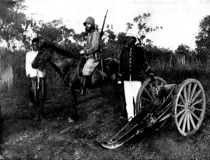 Territorial Prints: French Aggressions in West Africa: types of French and native soldiery engaged in the advance