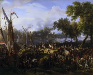 Baron 1775 1848 Gallery: French Army Crossing the Rhine at Dusseldorf, September 6, 1795