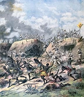 Images Dated 24th April 2007: The French attack on Kana, Dahomey, Africa, 1892. Artist: Henri Meyer