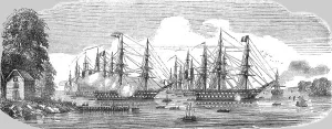 French Baltic Fleet in Kiel Harbour, 1854. Creator: Unknown