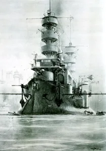 Armoured Prints: French battleship Charles Martel, 1897 (20th century). Artist: Albert Sebille