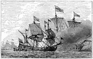 Images Dated 28th August 2007: A French brulot (fire ship), 18th century, (1898)
