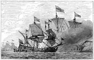 Demoulin Collection: A French brulot (fire ship), 18th century, (1898)