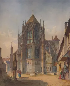 F Gordo Prints: A French Church, c1863, (1938). Artist: Friedrich Eibner