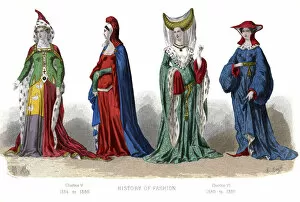 Augustin Challamel Gallery: French costume: Charles V, Charles VI, (1882)