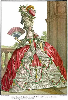 Images Dated 15th February 2011: French court dress with wide panniers, 1778