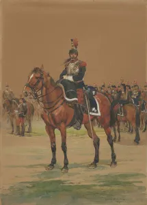 Cuirassier Prints: French Cuirassier, 1872. Creator: Jean Baptiste Edouard Detaille
