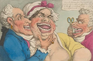 Images Dated 28th April 2020: A French Dentist Shewing a Specimen of His Artificial Teeth and False Palates, 1811