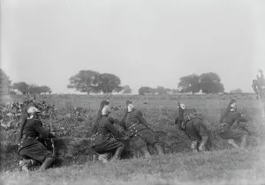 French Dragoons entrenched, between c1914 and c1915. Creator: Bain News Service