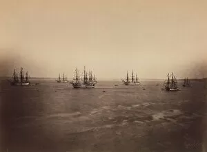 Cherbourg Collection: The French and English Fleets, Cherbourg, August 1858. Creator: Gustave Le Gray