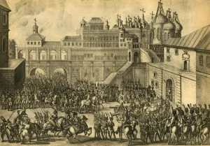Invader Prints: The French enter the city of Moscow, September 1812, (1921). Creator: Unknown