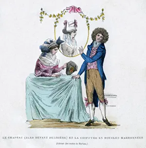French fashion and hairstyle, early 19th century (1882-1884)