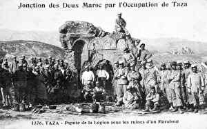 Morocco Prints: French Foreign Legion by some Marabout ruins, Taza, Morocco, 1904