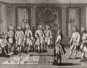 Masonry Prints: The French Freemasons initiation ceremony, 18th century. Artist: Anonymous