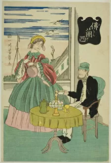 Hoopskirt Gallery: French (Furansu), 1861. Creator: Yoshikazu
