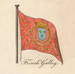 Shield Emblem Prints: French Galley, 1838
