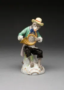 French Horn Player, Vienna, c. 1760/70. Creator: Vienna State Porcelain Manufactory French Horn Player, Vienna, c. 1760/70. Creator: Vienna State Porcelain Manufactory