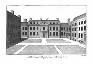 Old Street Gallery: The French Hospital near Old Street. c1756. Artist: Benjamin Cole