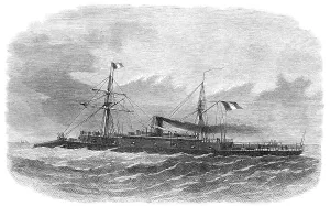 Armour Plated Prints: The French ironclad Rochambeau, formerly the American Dunderberg, 1868. Creator: Unknown